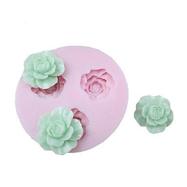 Sher 3D 3 cell Flowers Silicone Mold Fondant Molds Sugar Craft Tools Chocolate Mould For Cakes