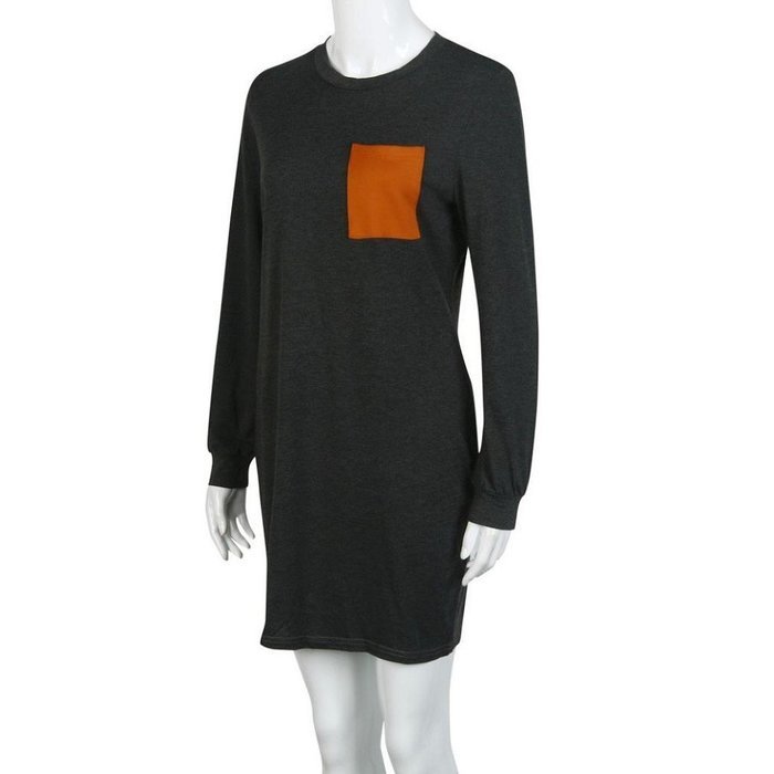 Mini Dress,Morecome Womens Long Sleeve Casual Loose Short Mini Dress (S, Dark Gray) N2