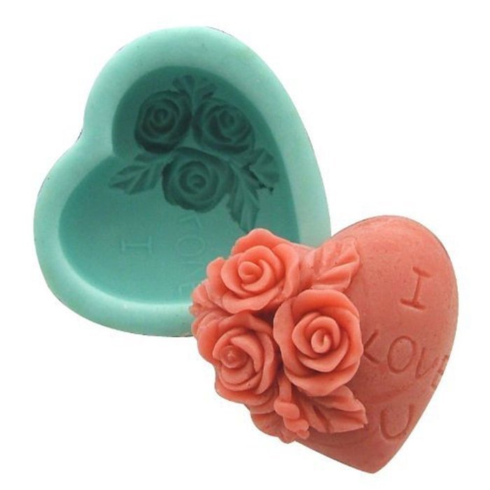 Hual@DIY Roses Love Shape Die Fondant Cake Baking Mold Handmade Valentine's Day Cake Making