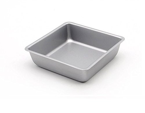Astra Gourmet Mini 4-Inch Non-Stick Square Cake Pan, Set of 4(Silver) N5