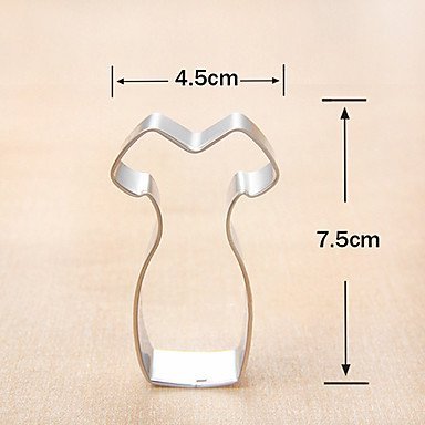 Sher Fashion Lady's Short Sleeved Skirt / Wedding Dress Shape Cookie Cutters Fruit Cut Molds Stainless Steel N3