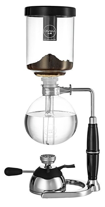 Osaka 4 Cup (20oz/600ml) Siphon Coffee Maker, Borosicilate Glass and Stainless Steel Vacuum Coffeemaker "Skytree... N5