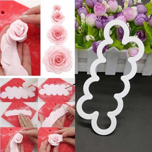Silicone 3D Rose Flower Fondant Cake Chocolate Sugarcraft Mould Mold Decor Tool N2
