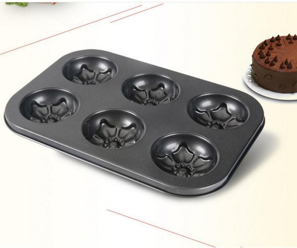 Hineway 6 Cups Shell Shape Cake Mold Non-stick Bakeware 3Pcs