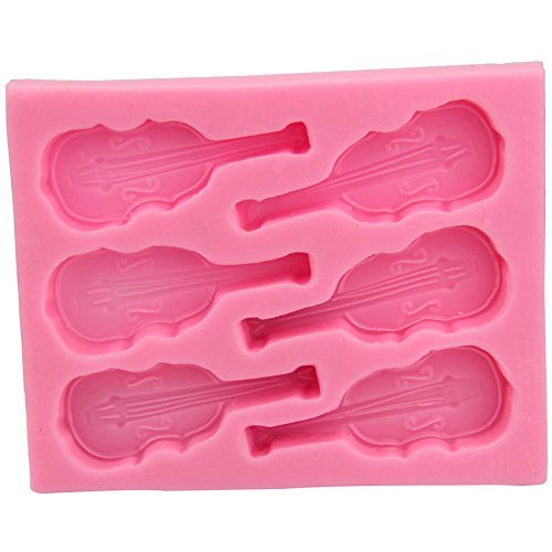 Let'S Diy 3D Violin Styling Silicone Mold Fondant Chocolate Soap Sugar Craft Mould Cake Decoration Bakeware N3