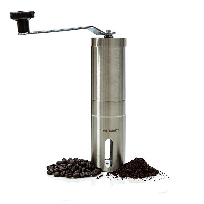 Brewer's Mark Burr Manual Coffee Grinder for Richer Aroma and Flavor than Electric Coffee Bean Mills N5