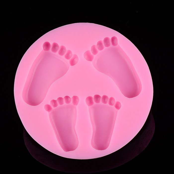 Bestjybt Silicone Baby Feet Fondant Mold Cake Mold Chocolate Mold Soap Mold Baking Tool N2