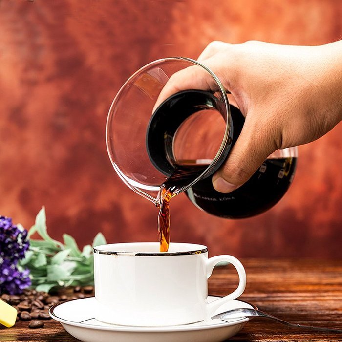 Diguo Pour Over Coffee Maker with Stainless Steel Permanent Filter Glass Coffee Maker Drip Pot (300ml/14oz/1-3... N8