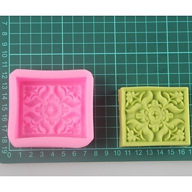 Y&XL&H Square Flower Shaped Soap Molds Mooncake Mould Fondant Cake Chocolate Silicone Mold, Decoration Tools Bakeware N3