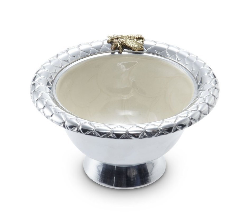 Julia Knight Queen Bee Pedestal Bowl, 5-Inch, Kiwi N9
