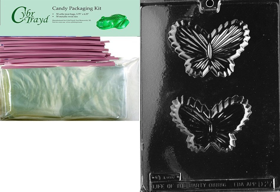 Cybrtrayd D027 Chocolate Candy Mold, Butterfly Candy Dish Dads and Moms N2