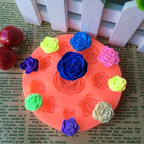 Bluelover 3D Silicone Rose Shape Cake Mold Chocolate Jelly Mold N9