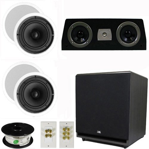 Theater Solutions 5.1 Home Theater 6.5" Speaker Set with Center, 15" Powered Sub and More TS65CC51SET9