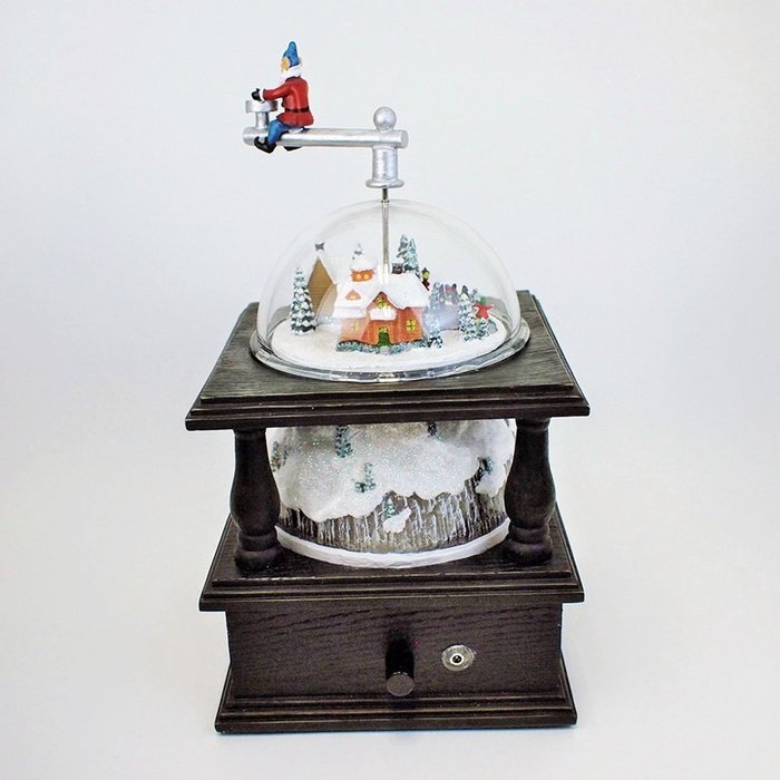 Amusements Old Fashioned Coffee Grinder Lighted Action Musical Featuring Elves Decor N7