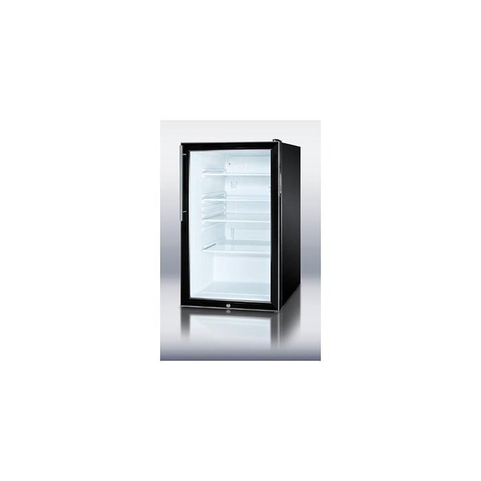 Summit SCR500BLBI7HV: Commercially listed 20" wide glass door all-refrigerator for built-in use, auto defrost... N4
