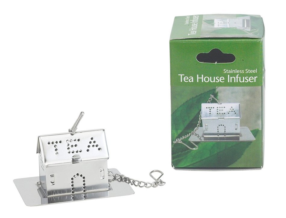 HIC Loose Leaf Tea Infuser with Caddy, House, 18/8 Stainless Steel, 1.5-Inch by 1.25-Inch N7