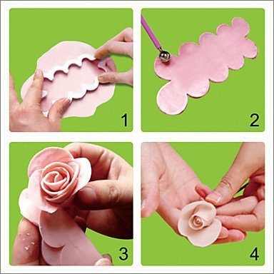 Y&XL&H Food Grade Plastic Rose Flower Petal Mold Fondant Chocolate DIY Cutter Mould For Decorating White Cake... N2