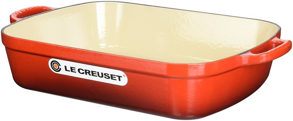 Le Creuset Signature Cast Iron Rectangular Roaster, 5.25-Quart, Palm N6