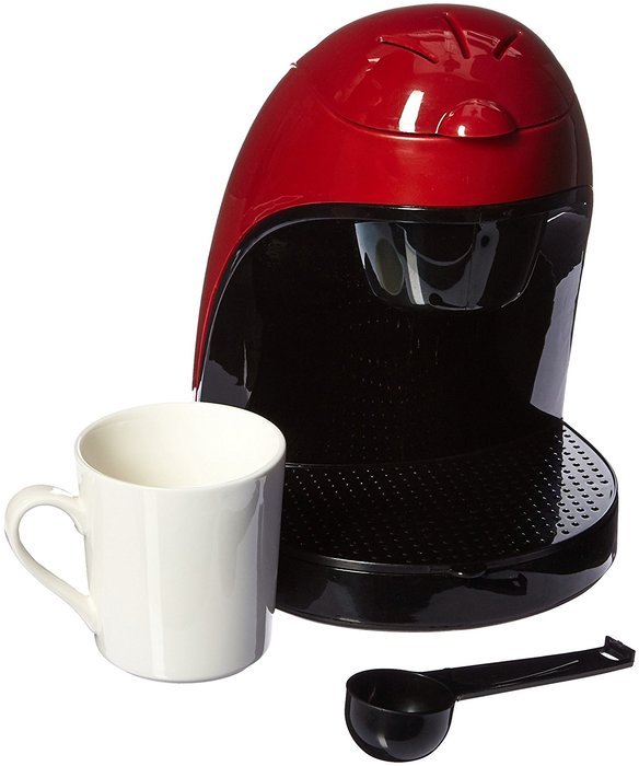 Brentwood TS-112R Single Cup Coffee Maker, 8.75 x 6.75 x 9.5-Inch, Red