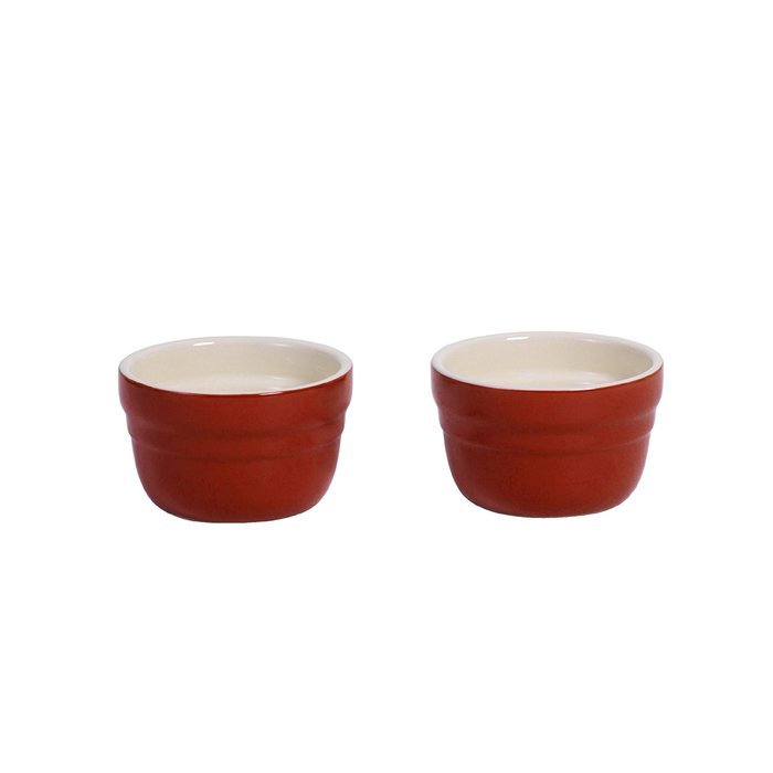 Baker's Advantage Ceramic Ramekins, Set of 2, Red N5