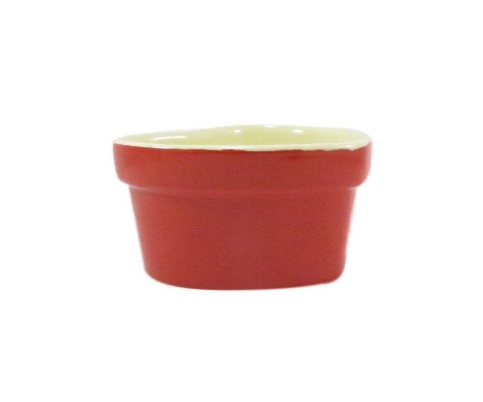 Heart Shaped Ceramic Ramekin Souffle 8 oz 4 1/4 x 3 1/2 Red (2 Piece) N2
