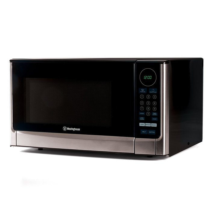 Westinghouse WCM22120SSM 1200 Watt Counter Top Microwave Oven, 2.2 Cubic Feet, Stainless Steel Front, Black Cabinet N8