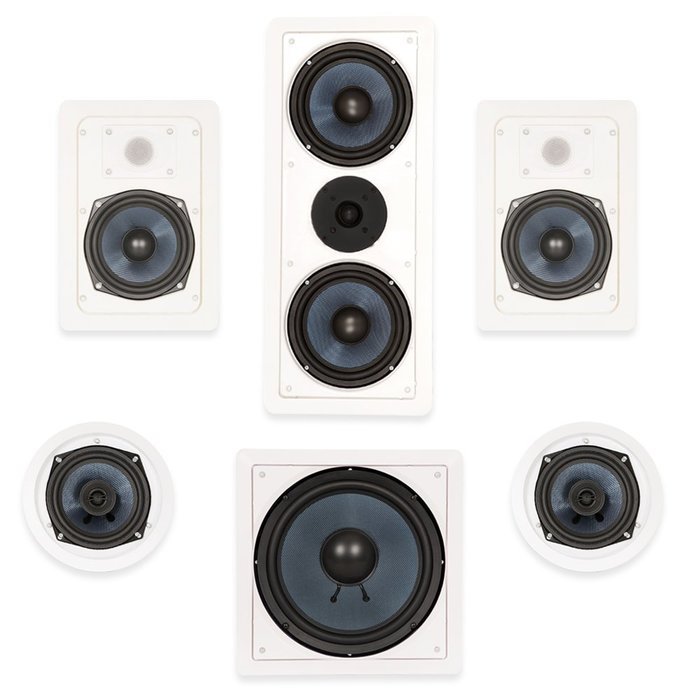 Blue Octave BHT525 In Wall and In Ceiling 5.1 Home Theater Surround Sound Speaker Set
