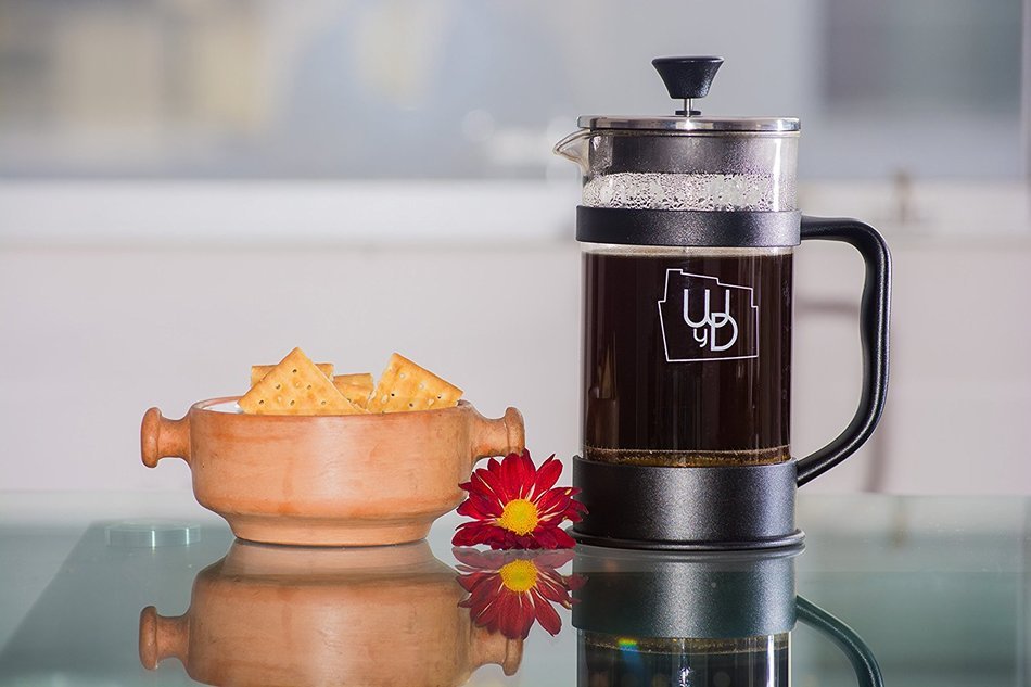 French Press Coffee Maker - Heat Resistant Glass & Stainless Steel of 1 Liter or 8 Cups of the Most Tasting Coffee! N2