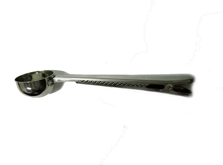 Megan Split Multifunction Premium Stainless Steel Coffee Scoop and Tea Scoop with Integrated Bag Clip