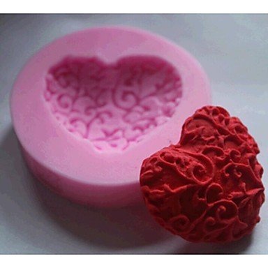 Sher Heart Shaped Fondant Cake Chocolate Silicone Mold Cake Decoration Tools,L4.8cmW4.8cmH1.2cm N2