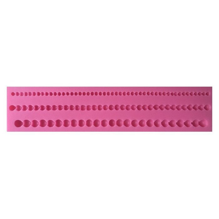FLY Round Beads Neckless Silicone Fondant Cake Mold For Cake Decorating Baking Mould,Pink N5