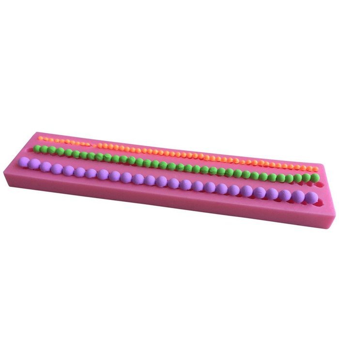 FLY Round Beads Neckless Silicone Fondant Cake Mold For Cake Decorating Baking Mould,Pink N6