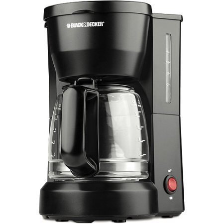 Black & Decker Black 5-cup Coffeemaker, Removable Filter Basket N3