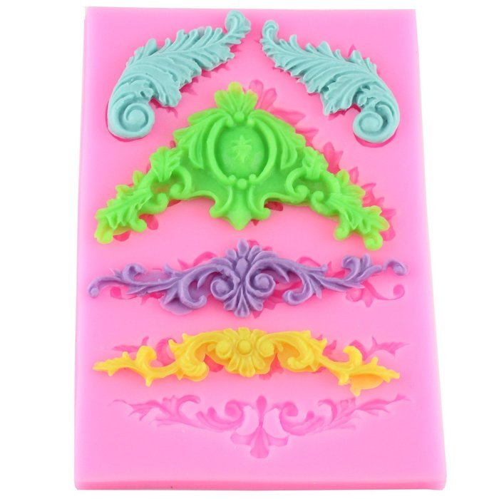 Mujiang Cake Decorative Design Pattern Silicone Fondant Molds for Baking Supplies and Decorations N3