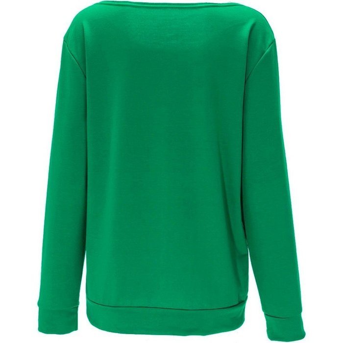 Xmas Pullover Shirt,Morecome Womens Christmas Printing Off Shoulder Sweatshirt (XL, Green) N33