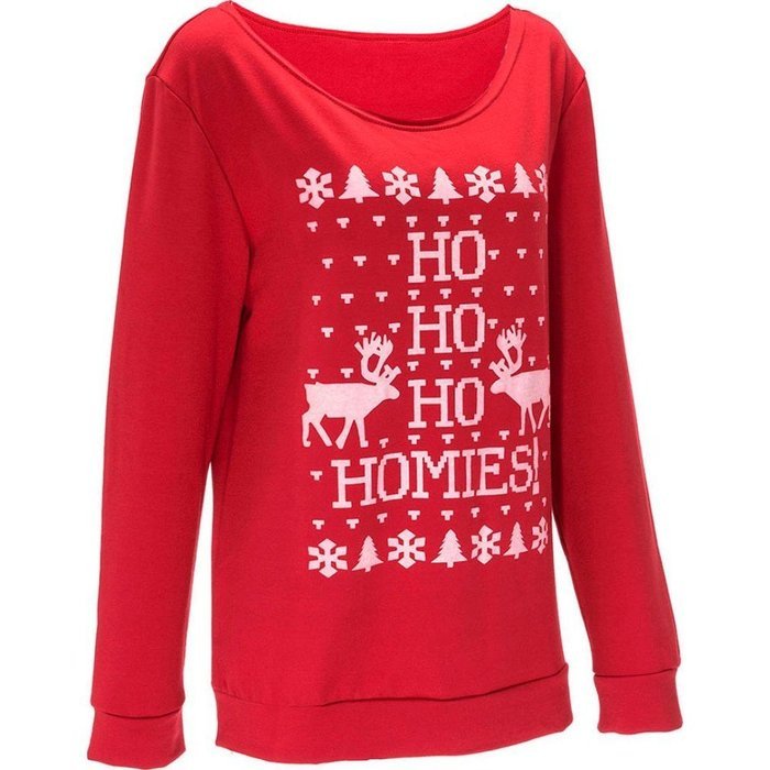 Xmas Pullover Shirt,Morecome Womens Christmas Printing Off Shoulder Sweatshirt (XL, Green) N36