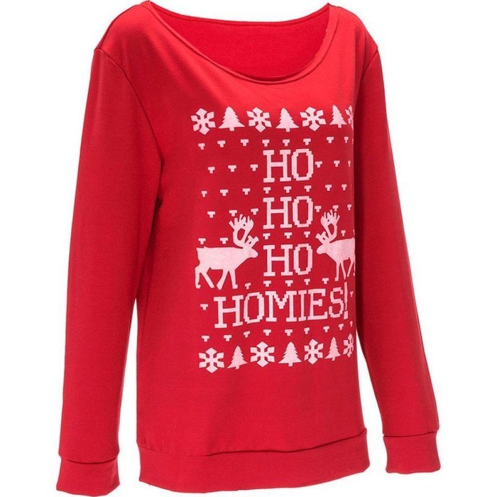 Xmas Pullover Shirt,Morecome Womens Christmas Printing Off Shoulder Sweatshirt (XL, Green) N38