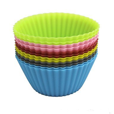Y&XL&H Silicone Muffin Cup Round Cake Mould Cupcake Wrappers 12PCS N2