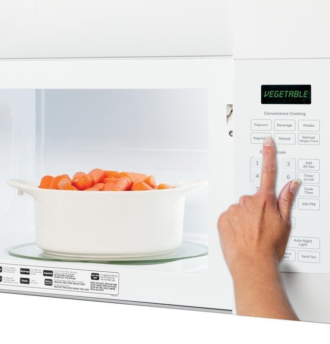 GE JVM6172DFWW 1.7 Cu. Ft. White Over-the-Range Microwave N3