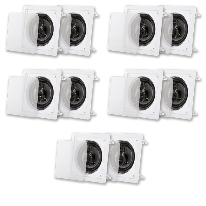 Acoustic Audio CS-I63S-5PR 300 Watt 6.5" 3-Way Home Theater In-Wall/Ceiling Speakers (5-Pair)