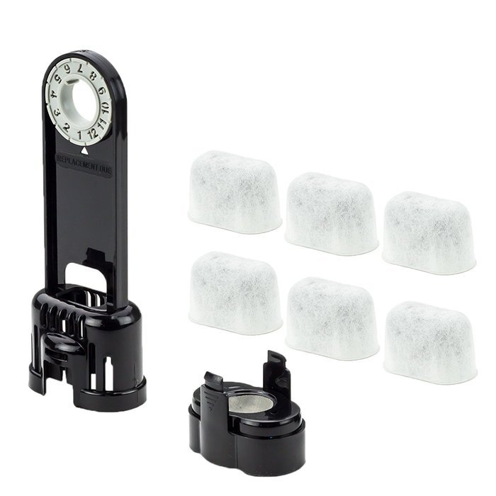 6 Charcoal Water Filters and Water Filter Holder Starter Kit Combo for Keurig 1.0 Coffee Machines by KozyCircle N2