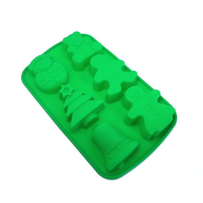 Naimo Nonstick Reusable Set of 5 Silicone Cupcake Makers Holiday Pattern Baking Tools for Christmas N6