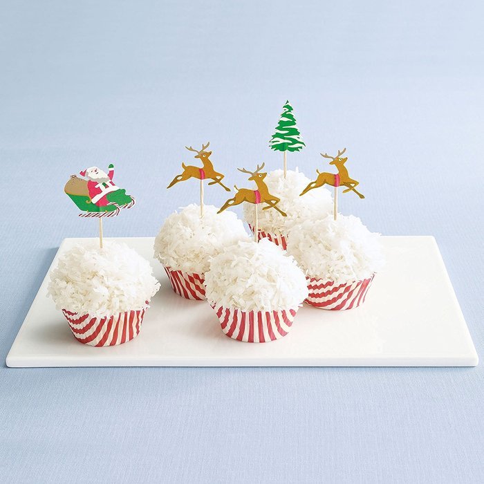 Martha Stewart Celebrations Holiday Cupcake Liners and Picks (Santa, Tree, and Reindeer)