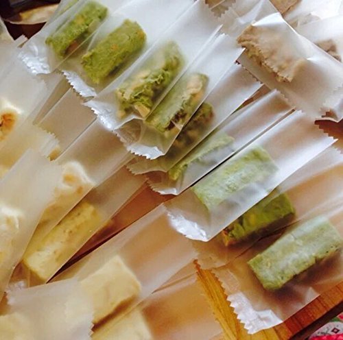 B&S FEEL 200 Pcs Nougat Candy Wrappers Caramel Wrappers Transparent Packaging Bags