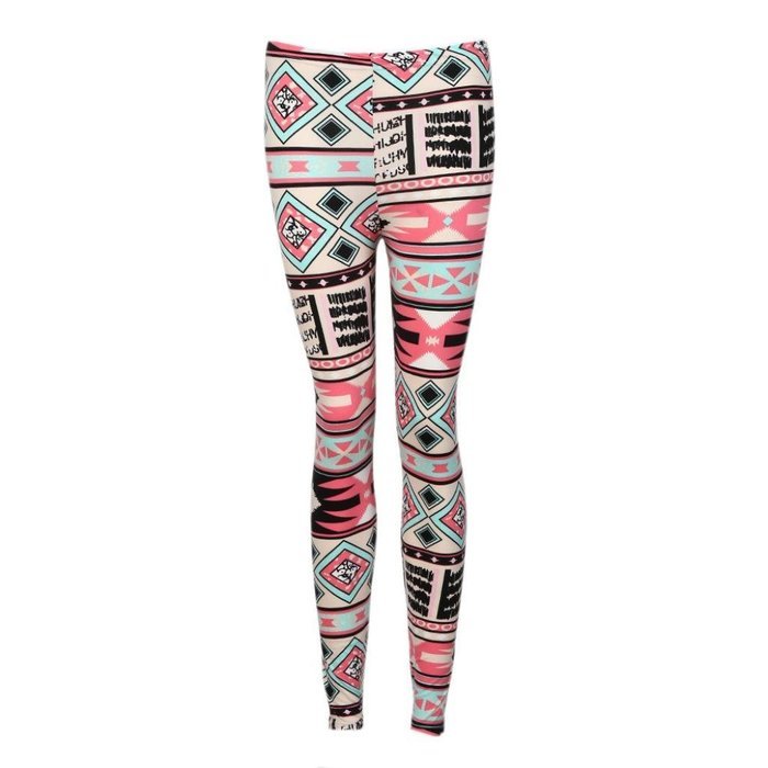 PHOTNO Fashion Women Lady Elasticity Skinny Tribal Printed Stretchy Pants Leggings N16