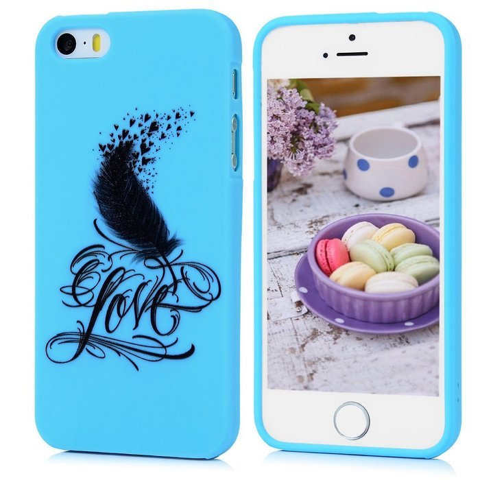iPhone SE Case,iPhone 5S Case,iPhone 5 Case - Cute Black Feather Love Hearts Series Shockproof Flexible Soft TPU... N17
