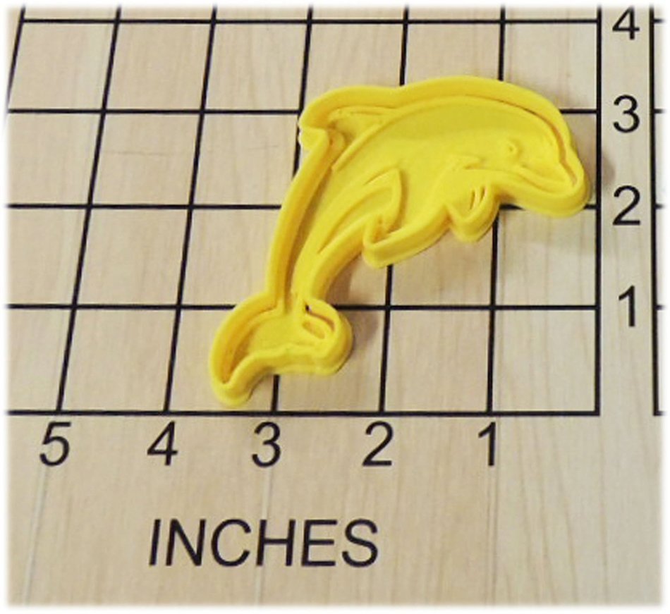 Dolphin Shaped Fondant Cookie Cutter and Stamp #1141 N2