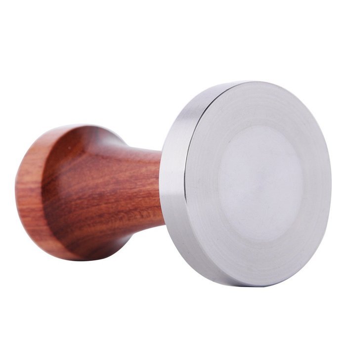 Jimei 49mm Flat Base Stainless Steel Coffee Tamper Tool With Wood Handle N4