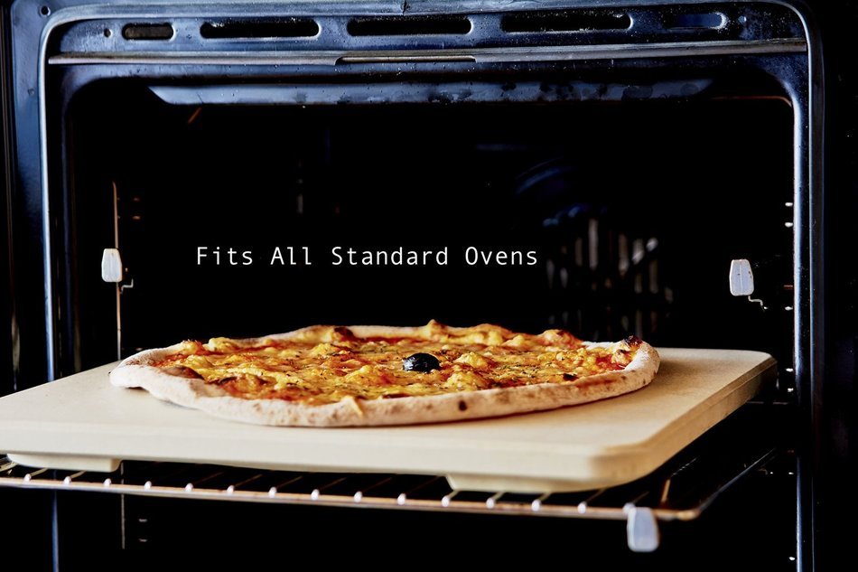 #1 Pizza Stone - Baking Stone. Rectangular 14"x16" - Perfect for Oven, BBQ and Grill N5
