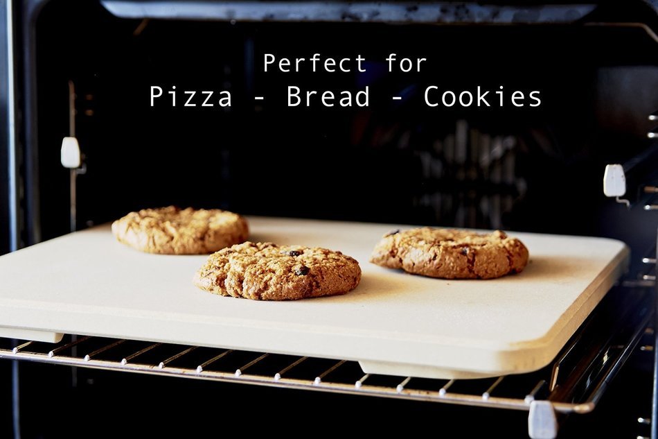 #1 Pizza Stone - Baking Stone. Rectangular 14"x16" - Perfect for Oven, BBQ and Grill N7